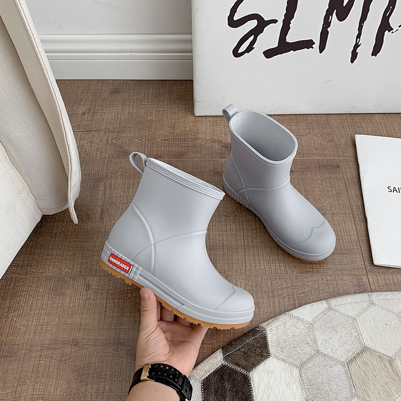 Rain Boots For Women, Mid-Tube, Versatile, Casual, Fashionable, Men's Rain Boots, Non-Slip, Wear-Resistant, Fashionable, Warm, Outdoor Water Boots, Overshoes